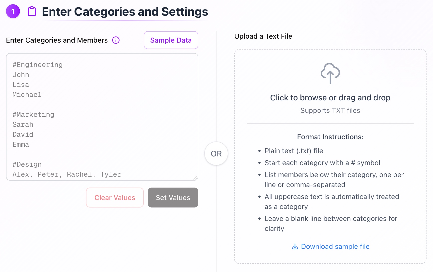 Adding data to the Team Mixer